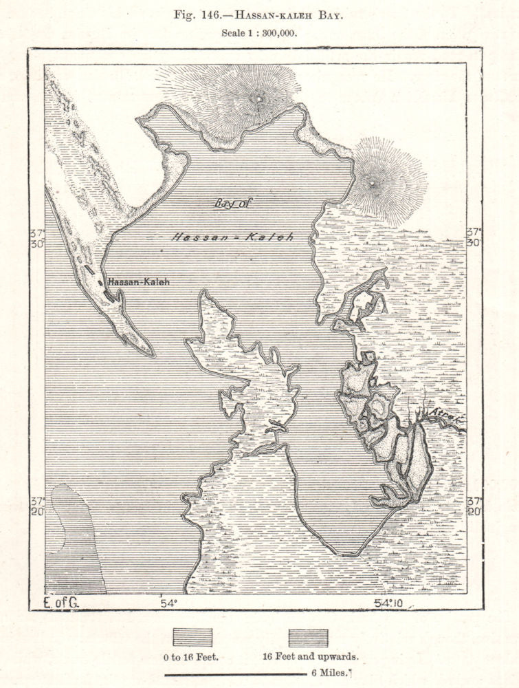 Hassan Gholi Bay. Turkmenistan. Sketch map 1885 old antique plan chart